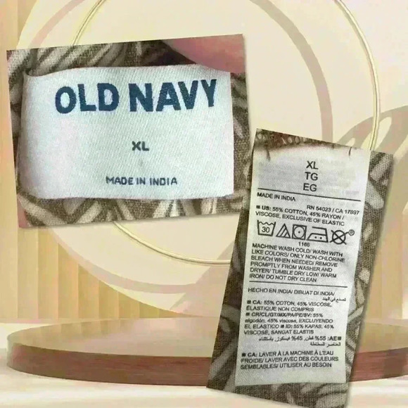 Old Navy XL Ruffle Sleeve Midi Dress in Brown Leaf Print - Picture 2 of 3